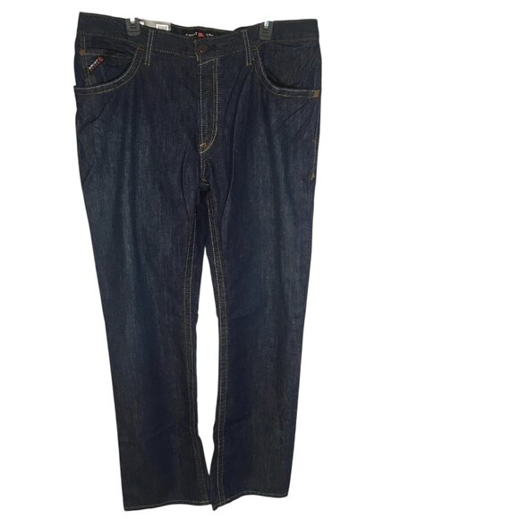 Ariat FR M4 Low Rise Boot Cut Jeans Mens 38x36 Blue Flame Resistant Work Denim - Picture 1 of 16